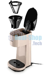 Кофеварка капельная Kitfort КТ-7303 бежевый/черный, исп. кофе - молотый, 0.84 л, 800 Вт.