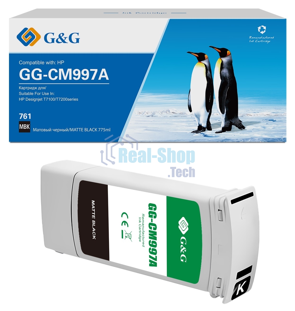 Картридж струйный G&G GG-CM997A 761 матовый черный (775 мл) для HP Designjet T7100/T7200