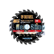 Пильный диск по дереву Denzel ф210 х 30 мм, 24 зубьев 733487