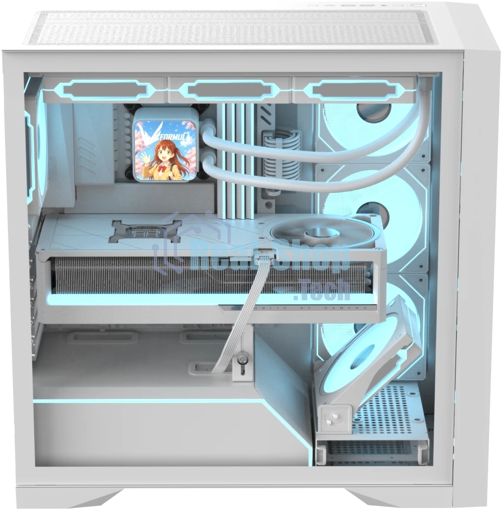Компьютерный корпус AeroCool/Formula V Line Air Power G8 White, ATX, Dual Front Panels, TYPE-C*1, USB3.0*1