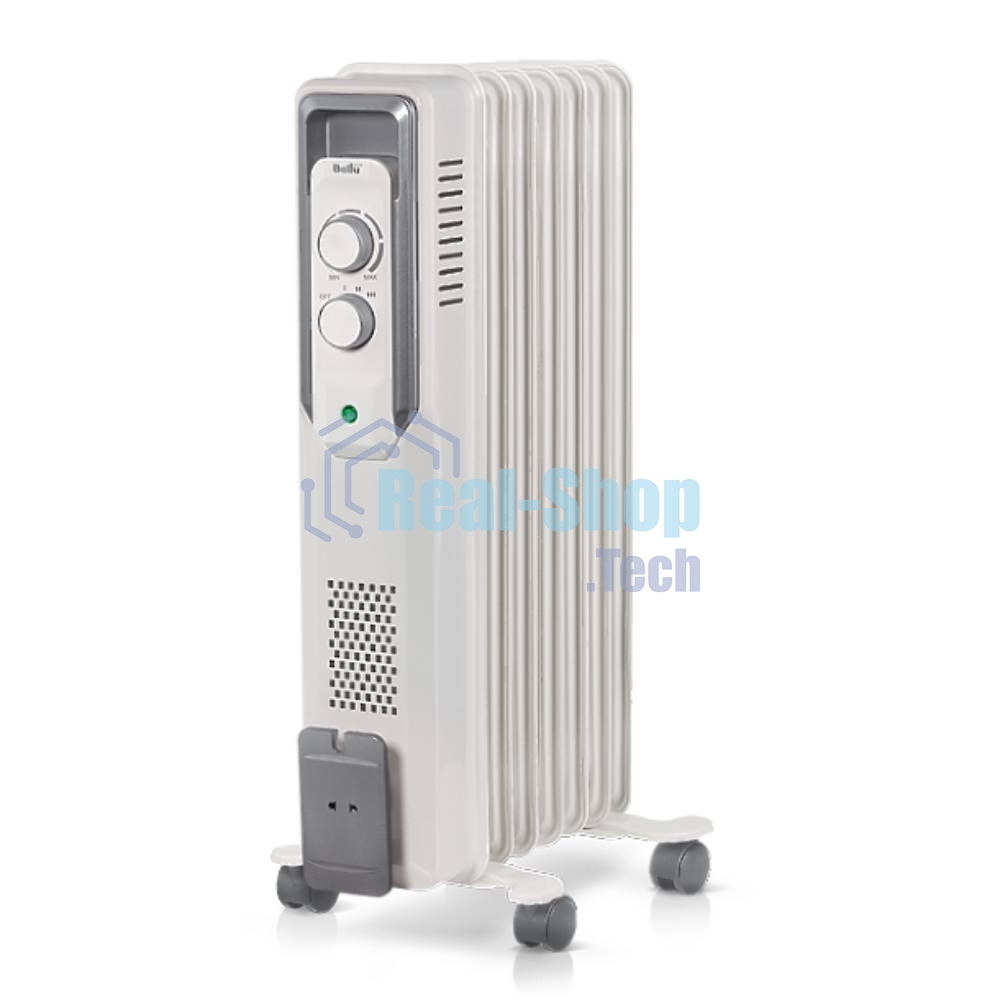 Обогреватель масляный Ballu CUBE BOH/CB-07W (7 секций), белый, 1500 Вт, 15 м2, механический термостат