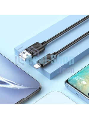 Кабель Hoco X88 Gratified USB (m)-Lightning (m) 1м черный коробка