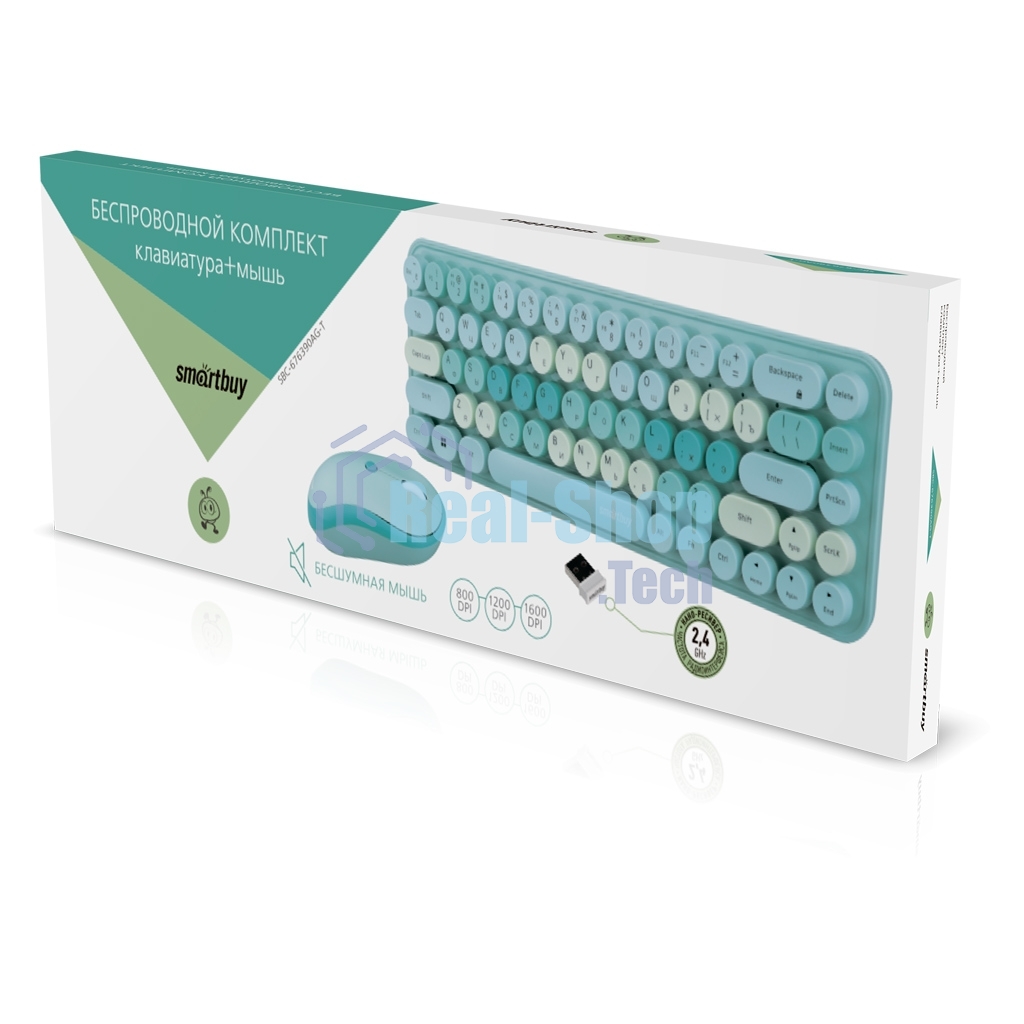 Комплект клавиатуры + мышь Smartbuy (SBC-676390AG-T) 676390 бирюзовый