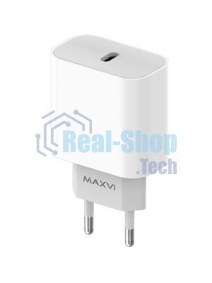 Сетевое зарядное устройство Maxvi CHL-601PD 18W, 3A, QC 3.0, PD 3.0, 1xUSB-C, белый