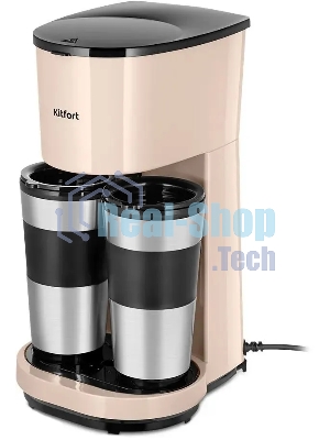 Кофеварка капельная Kitfort КТ-7303 бежевый/черный, исп. кофе - молотый, 0.84 л, 800 Вт.