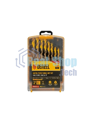 Набор сверл по металлу Denzel 1-10 мм, Р6М5К8-TiN, Golden Tip, 19 шт