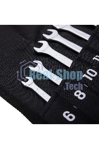 Набор комбинированных гаечных ключей 12 шт Deli DL130012A Спецификация: 6 мм, 8 мм, 10 мм, 11 мм, 12 мм, 13 мм, 14 мм, 15 мм, 17 мм, 19 мм, 22 мм, 24 мм. Матовая хромированная поверхность. Тканевая упаковка.