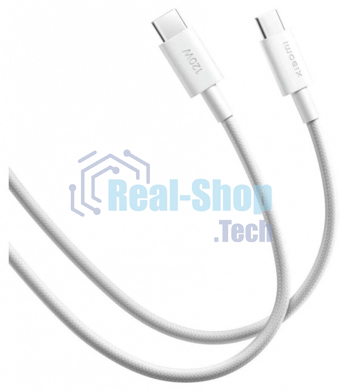 USB кабель Xiaomi 6A Braided USB-C to USB-C Cable 2m белый