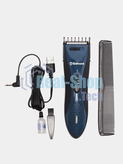 Машинка для стрижки Sakura SA-5175BL-U аккум 3-18 мм Soft Touch USB