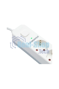 Сетевой фильтр Гарнизон EPS-5-W-2 5р, 2.0, 10А, 2 м, ур.защиты 2+, белый, пакет (21442)