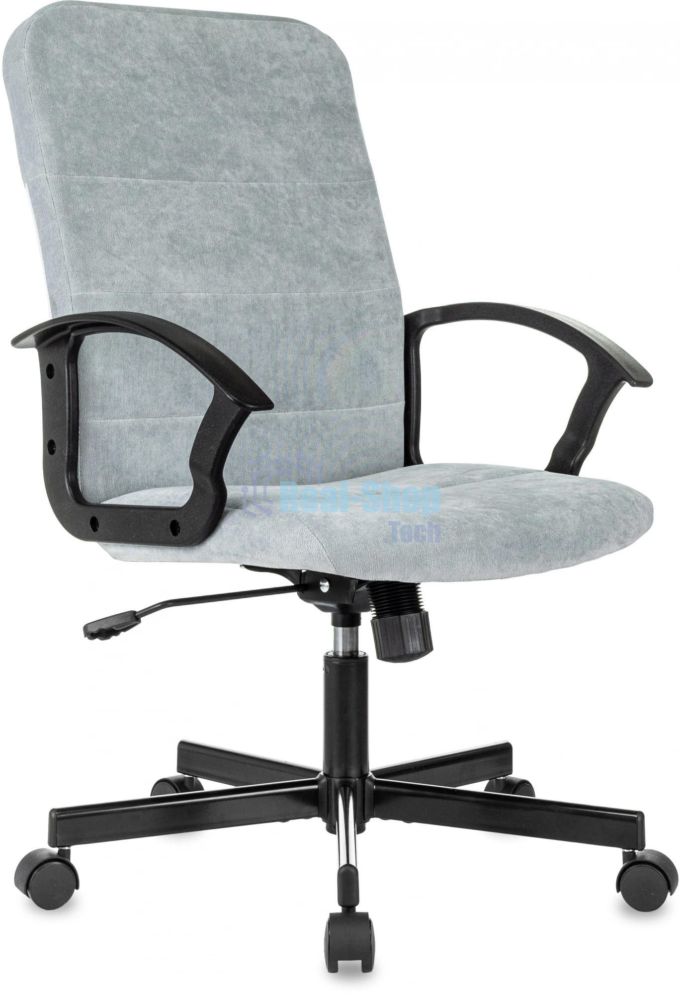 Кресло офисное Бюрократ Triest Fabric серо-голубой Light-28 крестов. металл черный