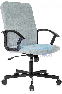 Кресло офисное Бюрократ Triest Fabric серо-голубой Light-28 крестов. металл черный