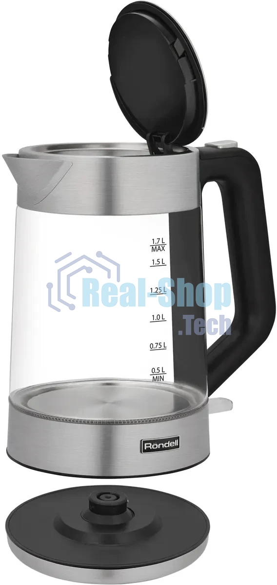 Чайник электрический Rondell RDE-1008 1.7л. 2200Вт прозрачный корпус: стекло