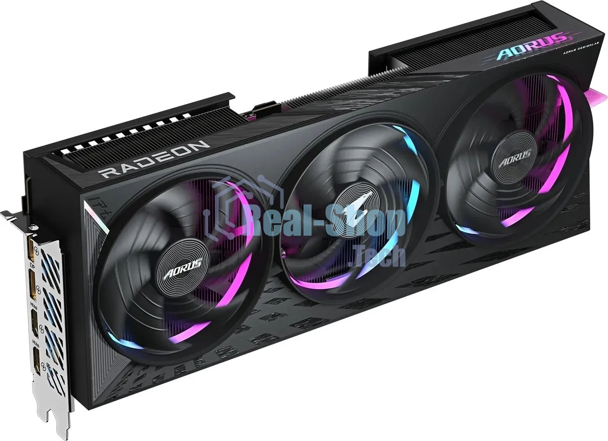 Видеокарта Gigabyte PCI-E GV-R9070XT AORUS E-16GD 1.0 AMD Radeon RX 9070XT 16Gb 256bit GDDR6 2175/20000 HDMIx2 DPx2 HDCP Ret
