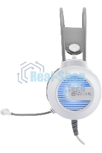 Гарнитура проводная с микрофоном Оклик HS-L300G White белый 2.2м мониторные USB оголовье (1796952)