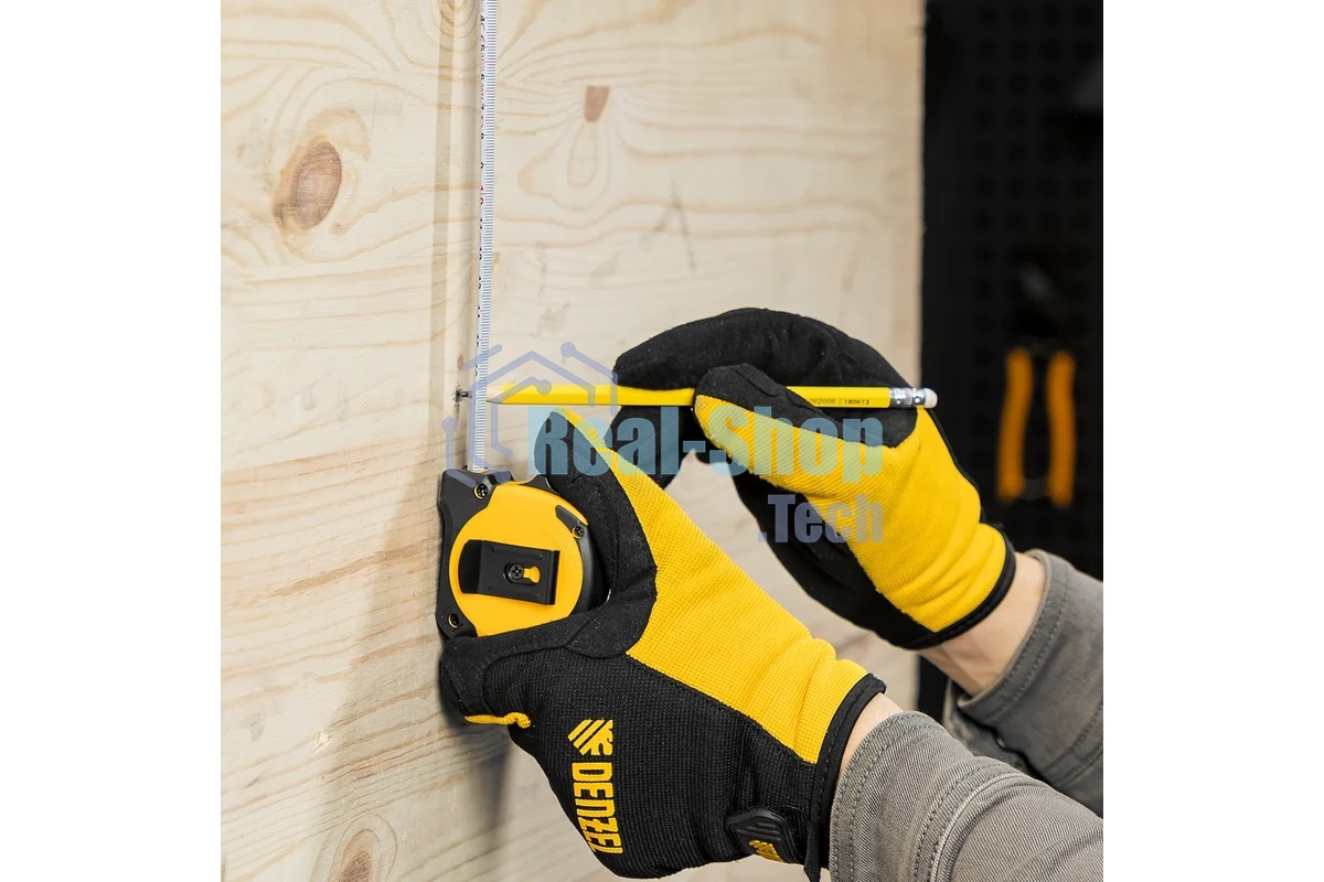 Рулетка Denzel 3м х 16мм, двухкомп. корпус, магнитный обрезиненный зацеп