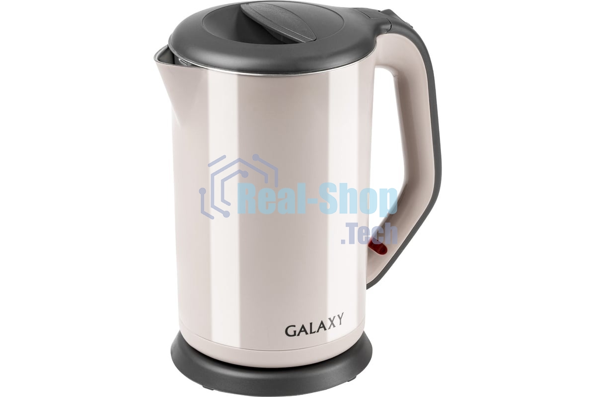 Электрочайник Galaxy GL 0330 бежевый, 1.7 л, 2000 Вт, скрытый нагревательный элемент