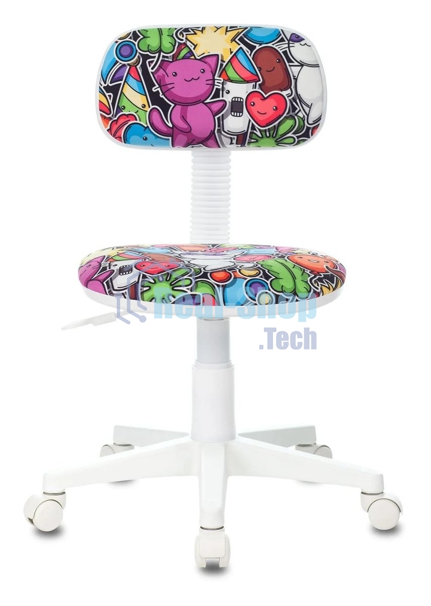 Кресло детское Бюрократ CH-W201NX мультиколор маскарад, крестовина пластик, пластик белый