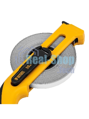 Рулетка геодезическая Denzel 50 м х 13 мм, открытый корпус, металлическая лента