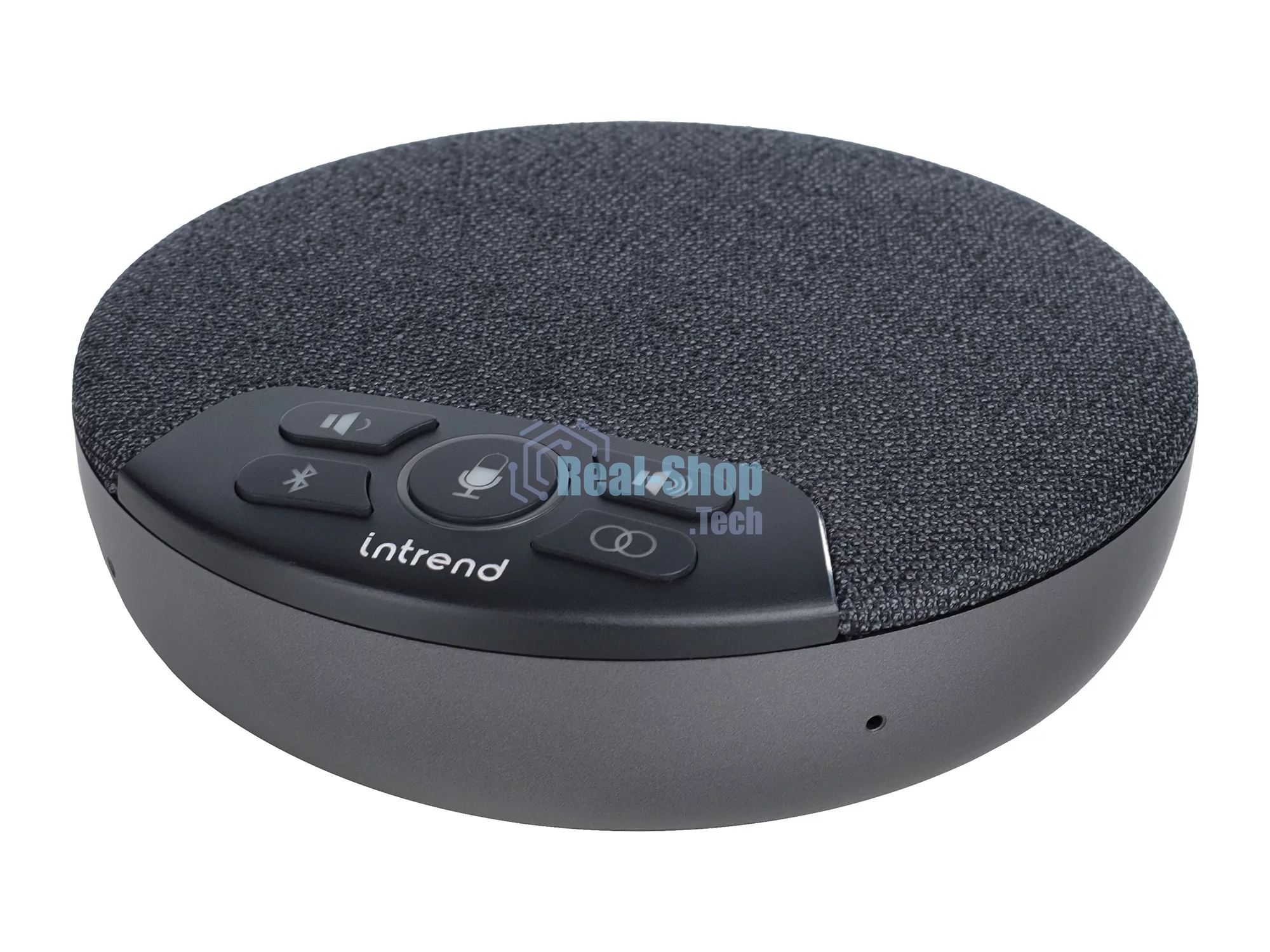 Спикерфон Intrend [ITSPH-W200] 4 капсюля, BT+USB, эффективный радиус 3м, ANC, AEC, AGC, полнодуплексная связь, беспроводное каскадирование 2х спикерфонов, аккумулятор: время работы в режиме разговора до 12 часов. В комплекте USB-dongle