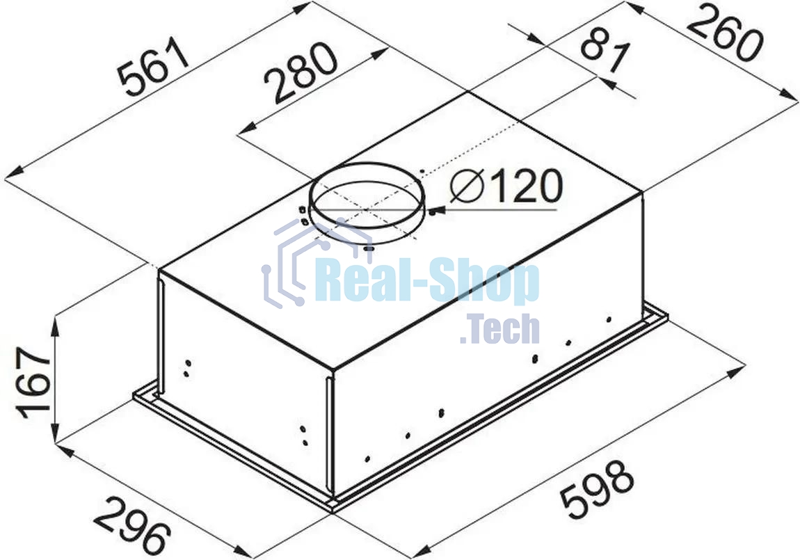 Вытяжка встраиваемая Maunfeld Crosby Singl 60 черный, 60 см, 850 куб. м/ч, 48 дБ