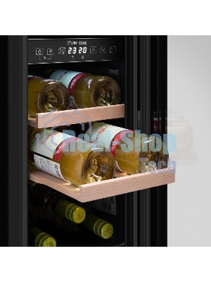 Винный шкаф Maunfeld MBWC-56D17 черный, 51 л, 2 отсека, 17 бут., класс G