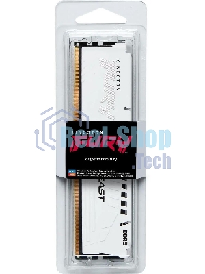 Оперативная память Kingston Fury Beast, DDR5, 32Gb (1x32GB), 5600MHz, CL40, DIMM, радиатор, белый