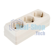 Розетка 3-м ОП Октава 16А РС23-3-ОК с заземл. крем. ИЭК ERO31-K33-16-DC