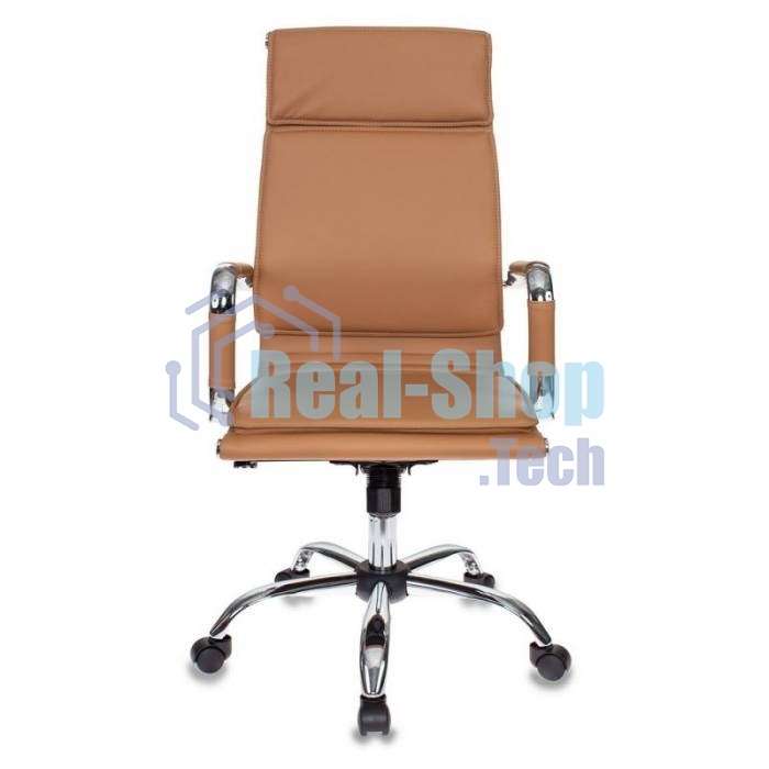 Кресло руководителя Бюрократ CH-993/camel светло-коричневый, искусственная кожа, крестовина хромированная