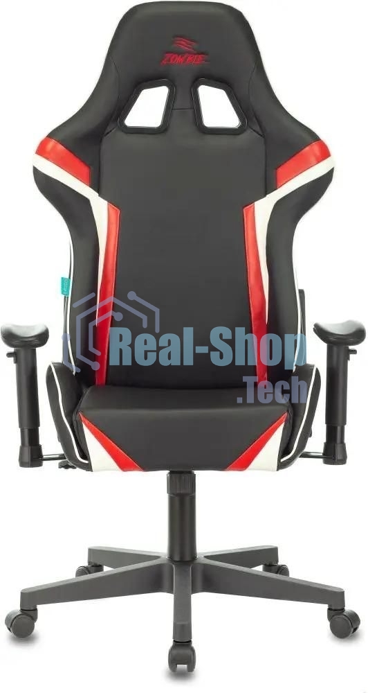 Кресло игровое ZOMBIE Z4, на колесиках, искусственная кожа, черный/красный (viking zombie z4 red)