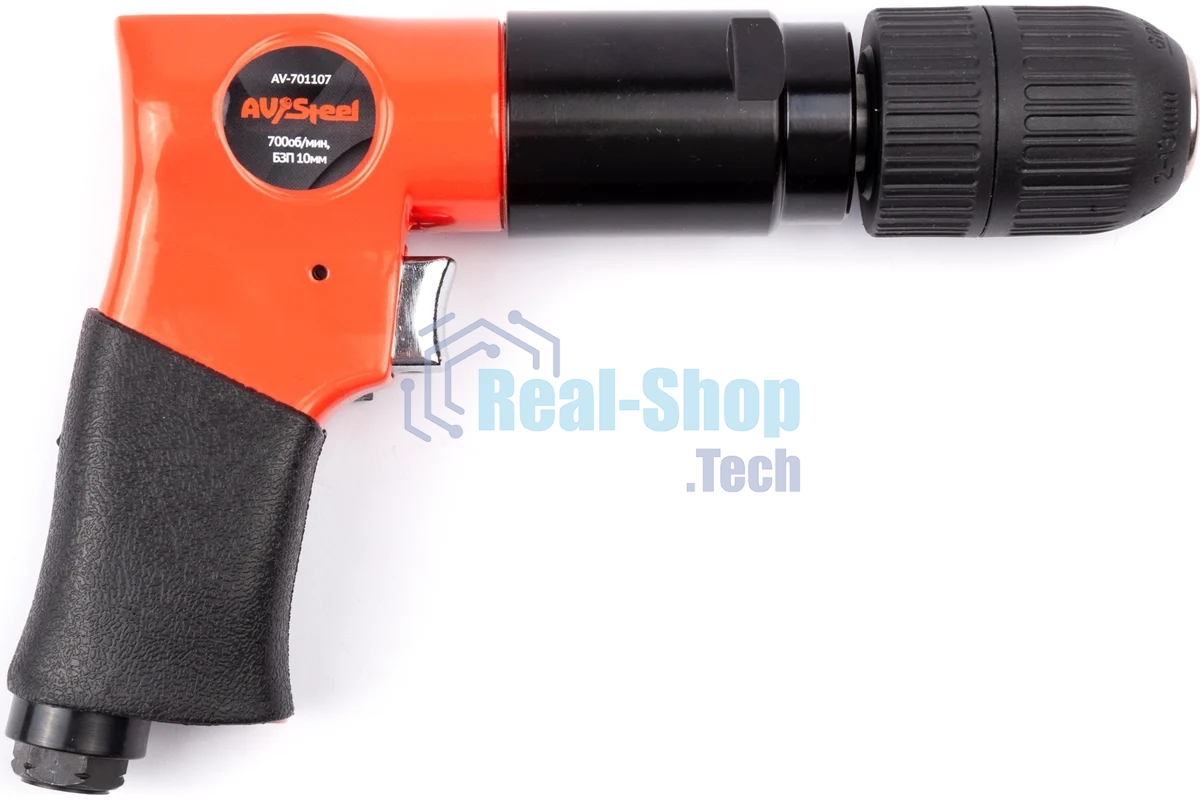 Дрель прямая Av Steel AV-701107 114л/мин патр.:быстрозажимной оранжевый/черный