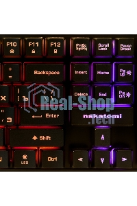 Клавиатура проводная KG-23U BLACK Nakatomi Gaming - игровая с RGb-подсветкой, USB, черная