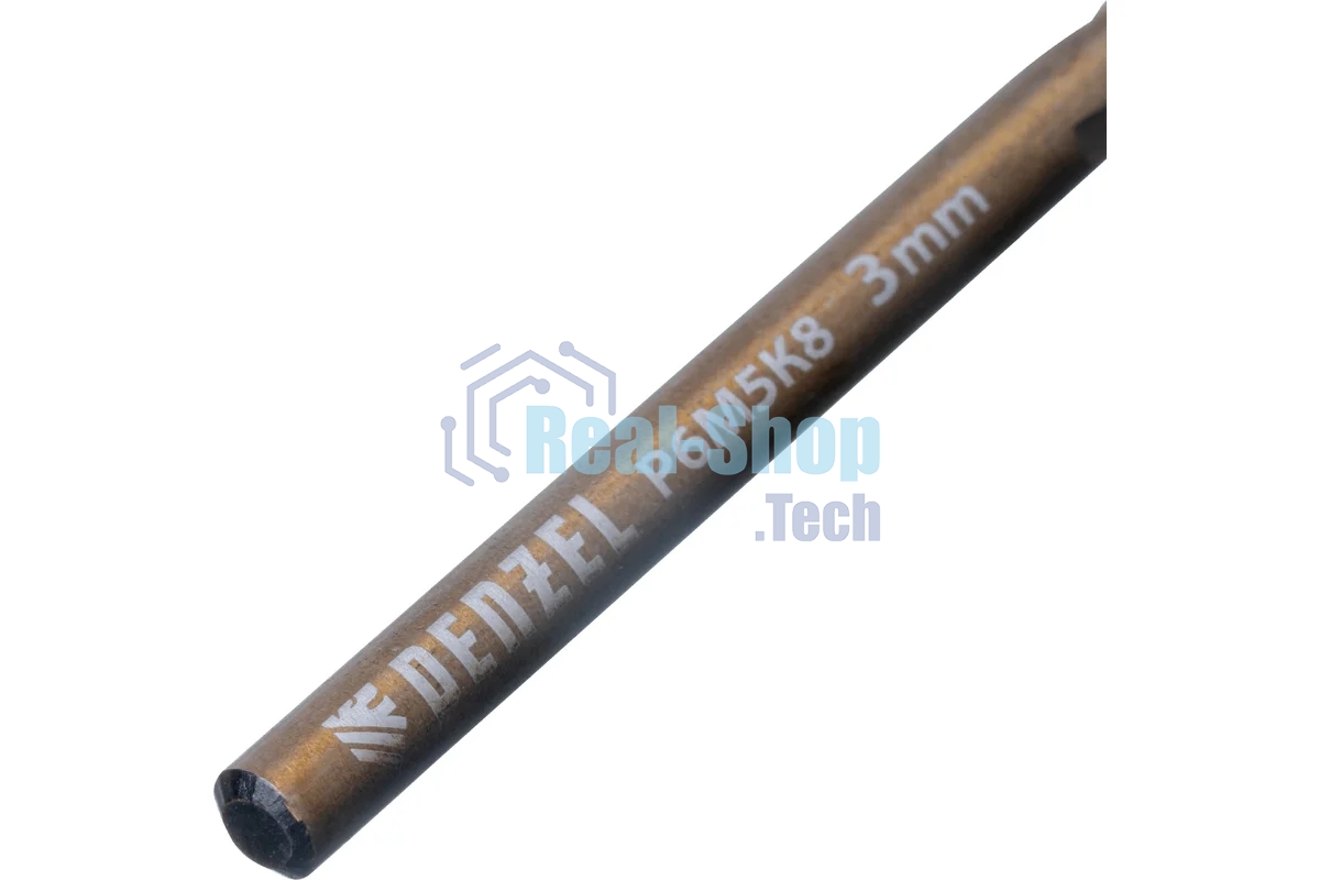 Набор сверл по металлу Denzel 1-10 мм, Р6М5К8-TiN, Golden Tip, 19 шт 723008