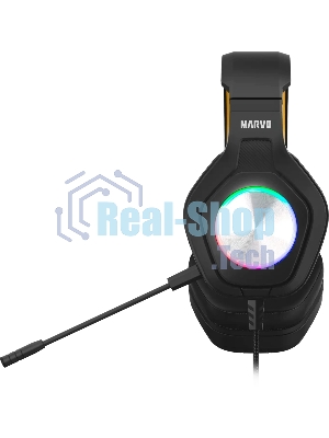 Гарнитура MARVO HG9084 Pulz 80 чёрный, проводная, USB, подсветка