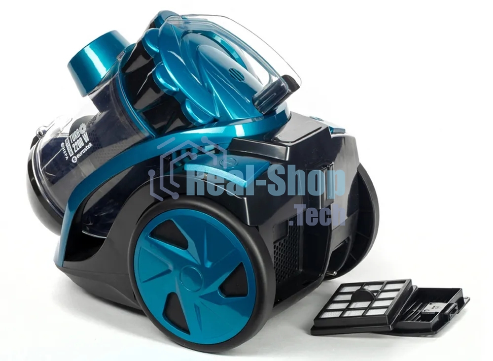 Пылесос Eurostek EVC-3001 синий, 400/2200 Вт, уборка сухая, пылесборник контейнер 2.5 л