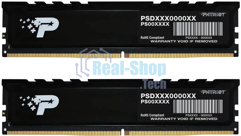 Оперативная память Patriot Signature Premium, DDR5, 64Gb (2x32 Gb), 4800 MHz, CL40, DIMM, радиатор, черный