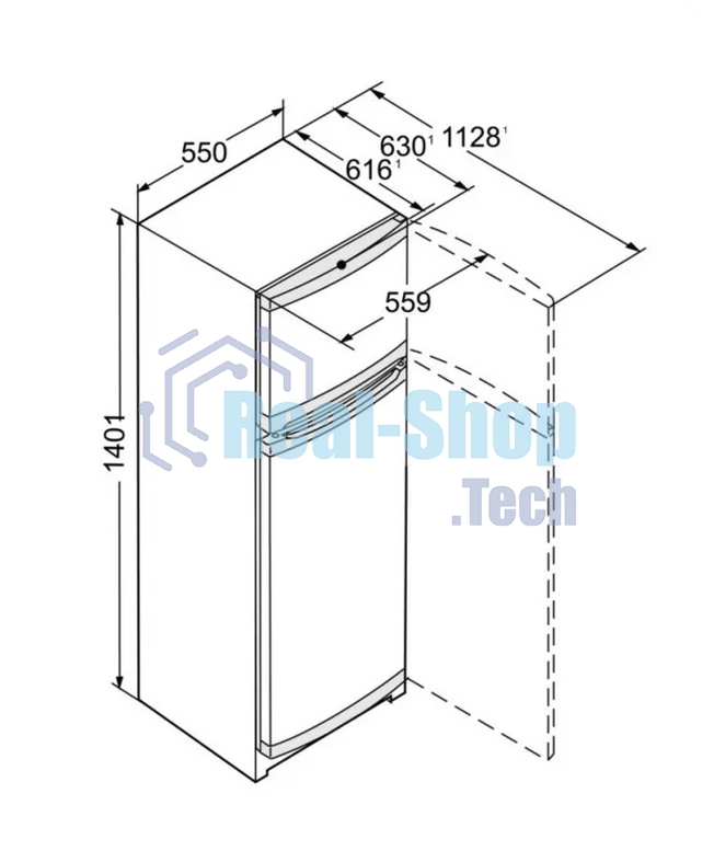 Холодильник Liebherr CTE 2531-26 001 белый двухкамерный 189/44л морозилка сверху