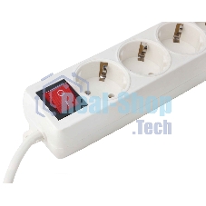 Удлинитель Гарнизон EL-NB-G5-W-3 5р 10А 3 м с выключателем и заземлением, белый