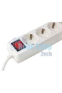Удлинитель Гарнизон EL-NB-G5-W-3 5р 10А 3 м с выключателем и заземлением, белый