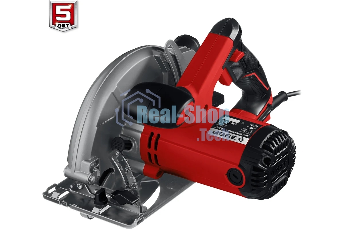 Пила дисковая, 90гр-65 мм, диск 190 мм, 1600 Вт, Зубр ПД-65