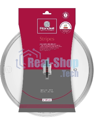 Крышка Rondell Stripes RDA-1622, 28 см, руч. серый