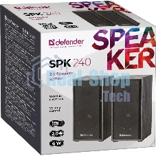 Акустическая система Defender SPK-240 2.0 черный (2x3 Вт, USB пит, раз. д. науш.)
