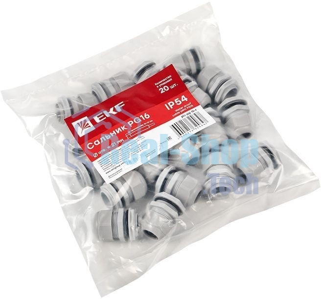 Сальник PG16 IP54 d отв. 21мм/d провод. 10-14мм PROxima EKF plc-pg-16-r