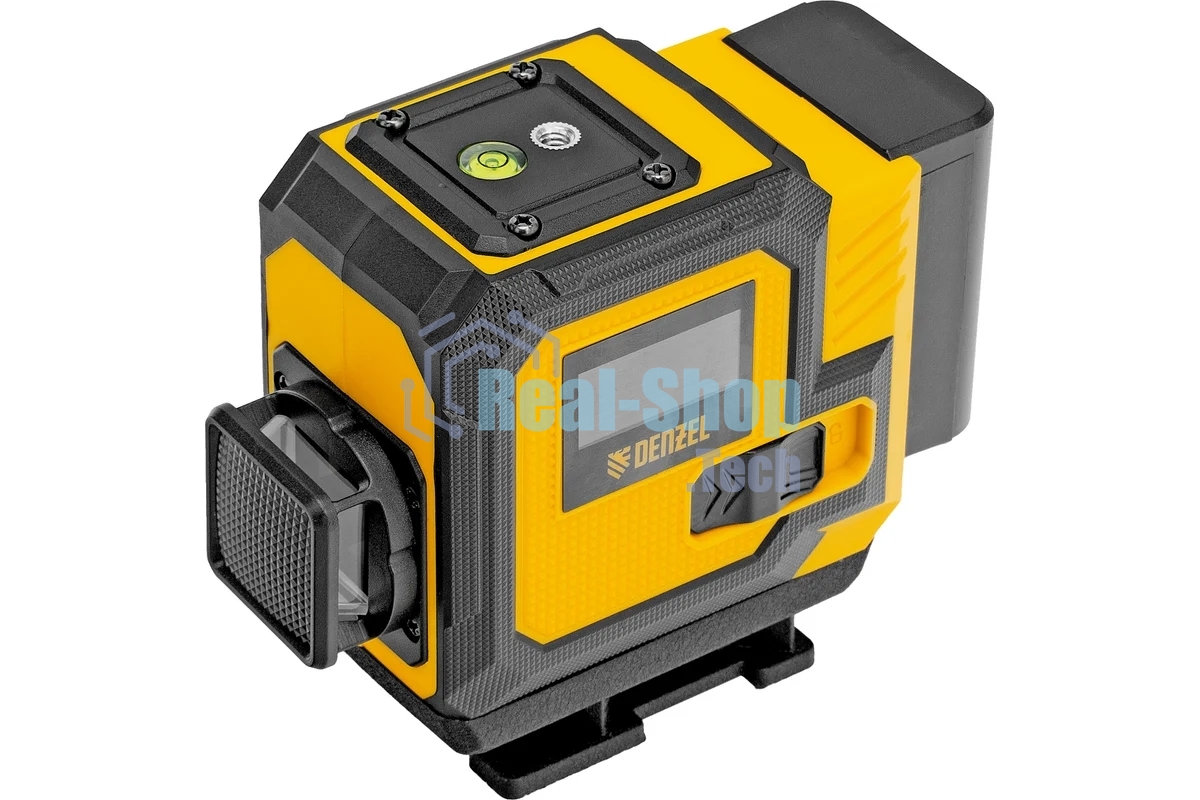 Лазерный уровень мультипризменный Denzel DLV-360-3C, 30 м, зеленый луч, Li-Ion 2,4 Aч, кейс