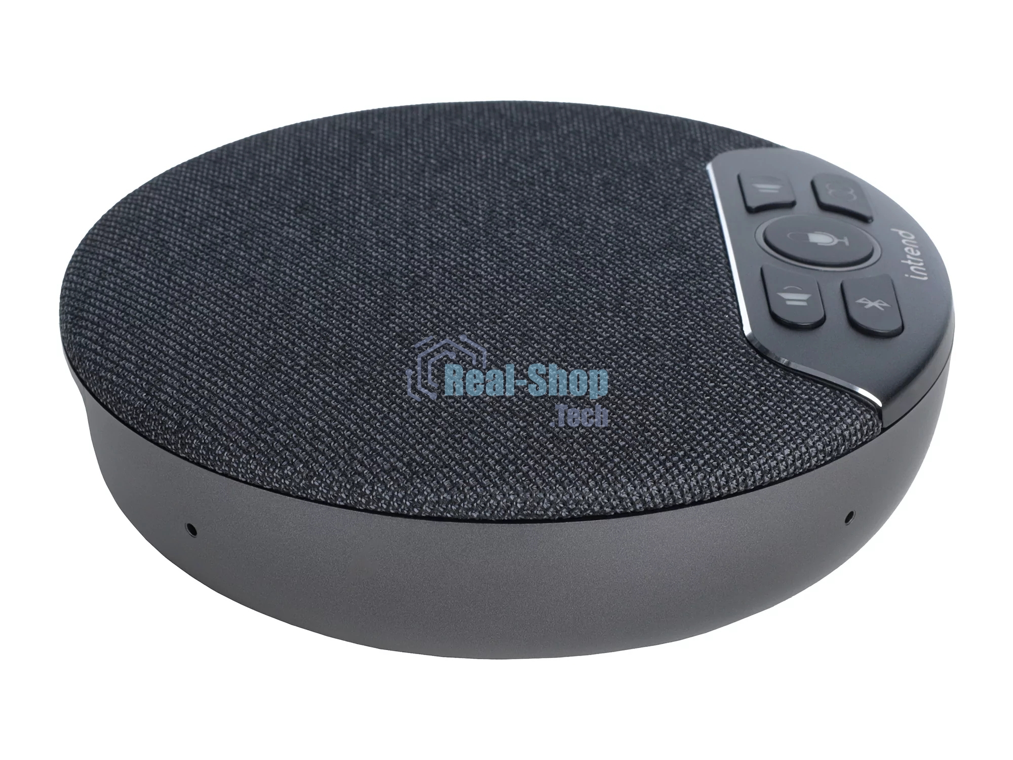 Спикерфон Intrend [ITSPH-W200] 4 капсюля, BT+USB, эффективный радиус 3м, ANC, AEC, AGC, полнодуплексная связь, беспроводное каскадирование 2х спикерфонов, аккумулятор: время работы в режиме разговора до 12 часов. В комплекте USB-dongle