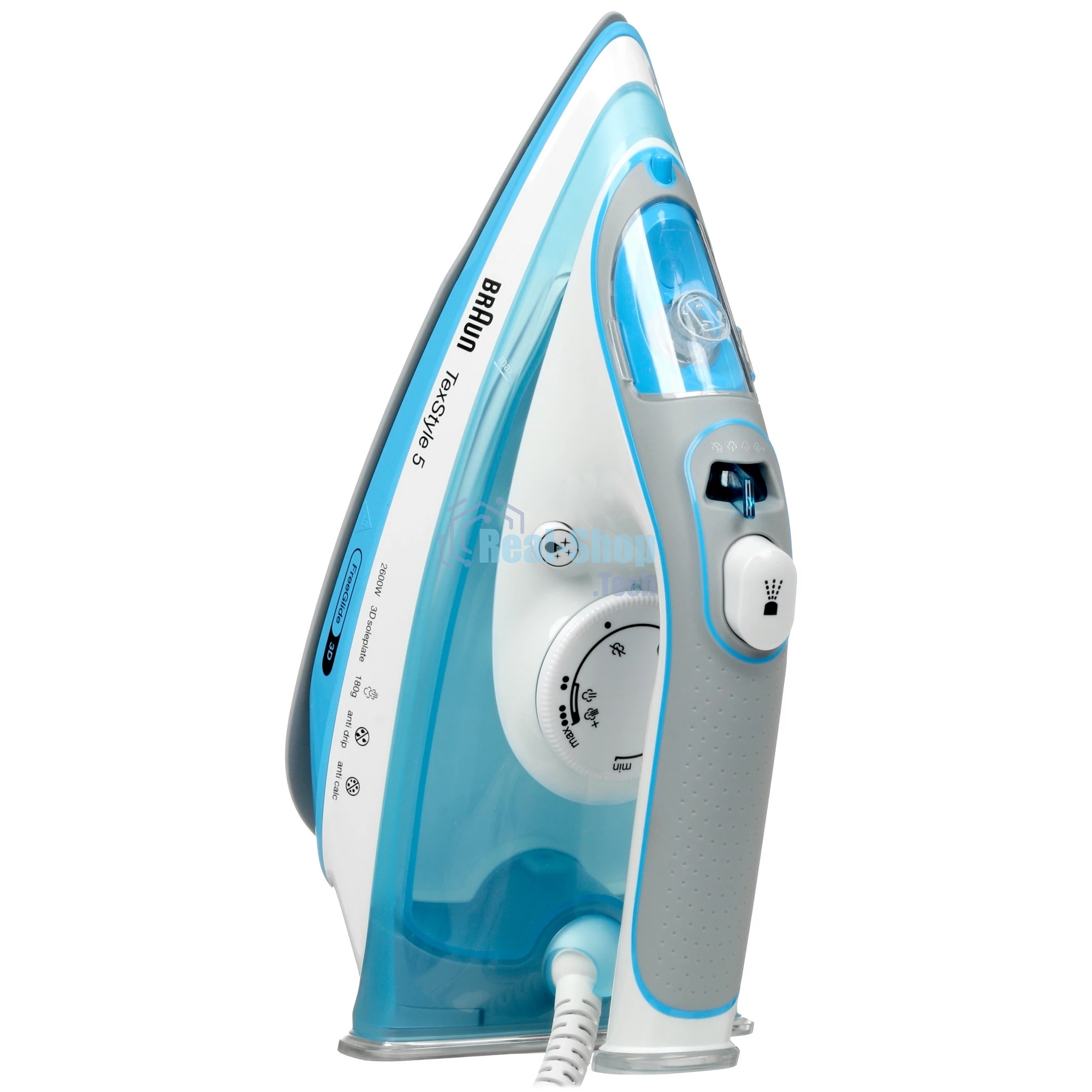 Утюг Braun SI5006BL белый/голубой, 2600 Вт, 50 г/мин, 180 г/мин, 300 мл