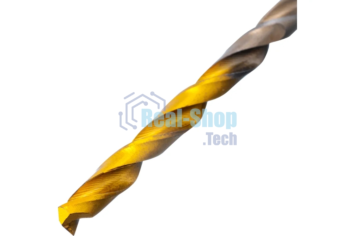 Набор сверл по металлу Denzel 1-10 мм, Р6М5К8-TiN, Golden Tip, 19 шт 723008