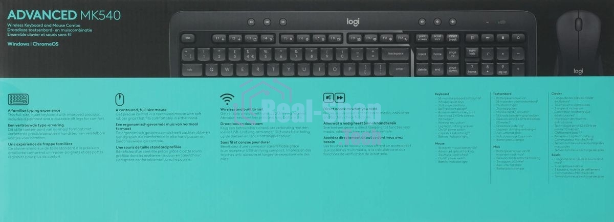 Комплект клавиатура+мышь Logitech MK540 Advanced беспроводной, USB, 1000 DPI, чёрный