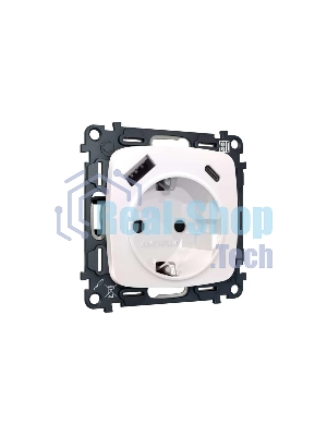Комплект механизма электрической розетки OMEGA Жемчуг 2USB A+C 20W (быстрая зарядка) с/з QUANT (OP2100, VM160) MO210010