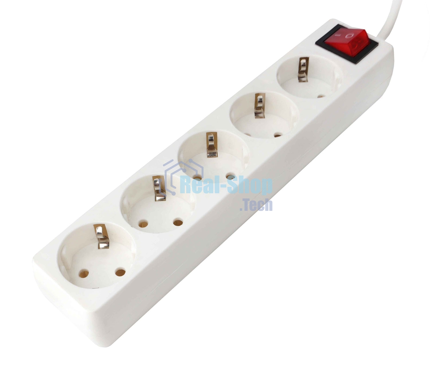 Удлинитель Гарнизон EL-NB-G5-W-3 5р 10А 3 м с выключателем и заземлением, белый